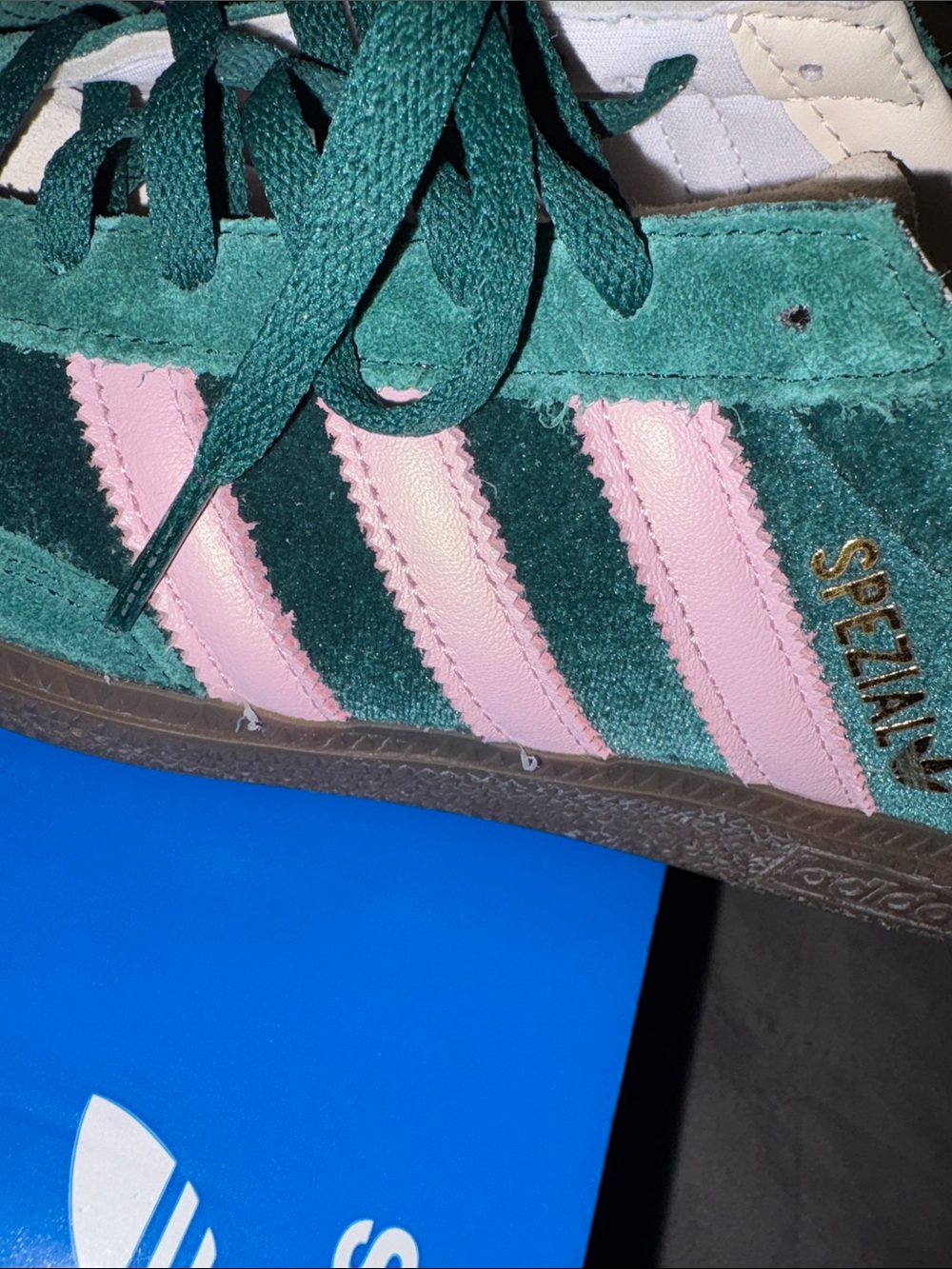 adidas Originals Green & Pink Suede Women's Sneakers - Picture 5 of 8